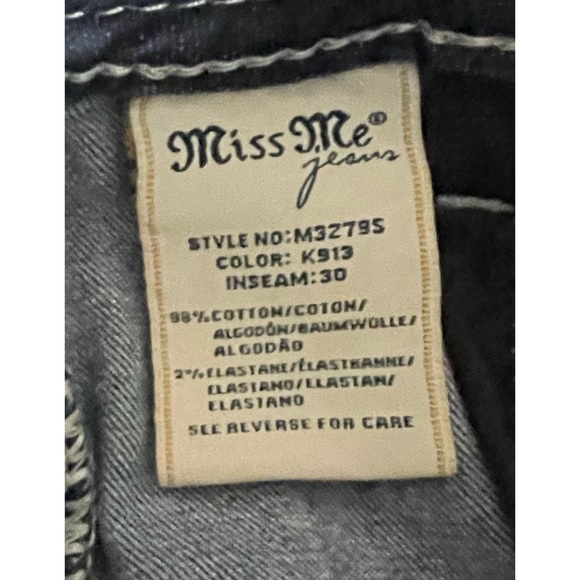 Miss Me Hailey Skinny Embroidered Fleur De Lis Jeans 29x28 Like New - Picture 7 of 11